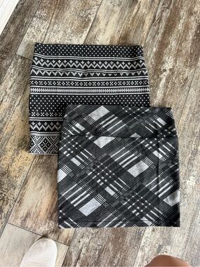 2 for $20 sale: 2 Wet Seal black/ grey striped patterned, mini skirts - M